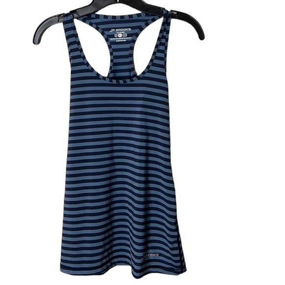 Brooks running tank. Blue striped. Equilibrium technology. XS - Picture 1 of 4